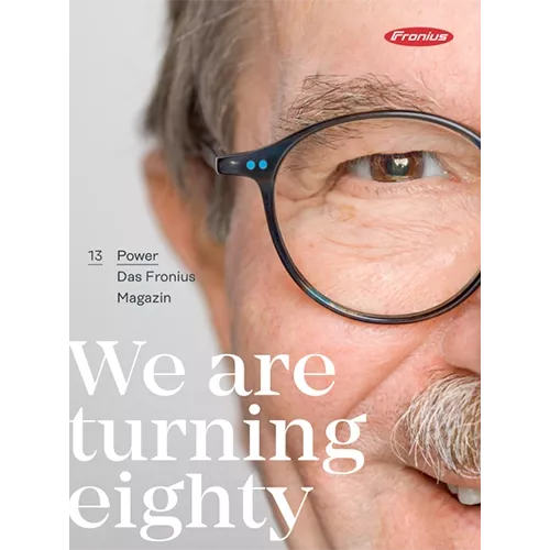 Günter Fronius on the cover of the Fronius employee magazine Power