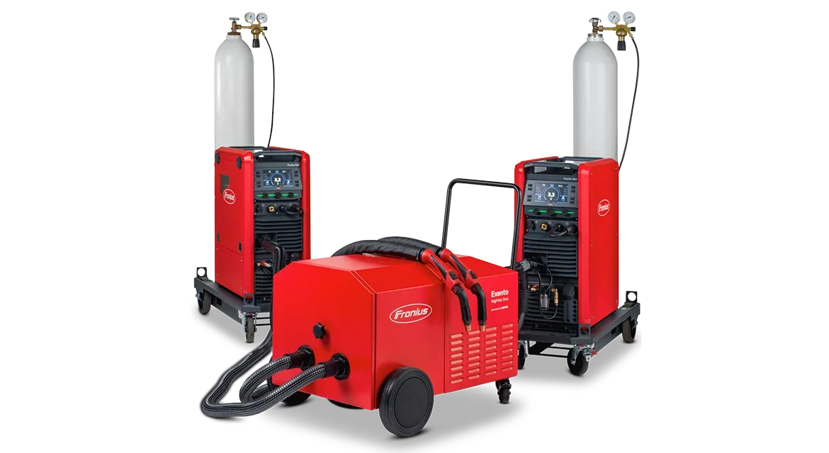 Fronius HighVac Duo welding fume extraction system and Fronius Fortis
