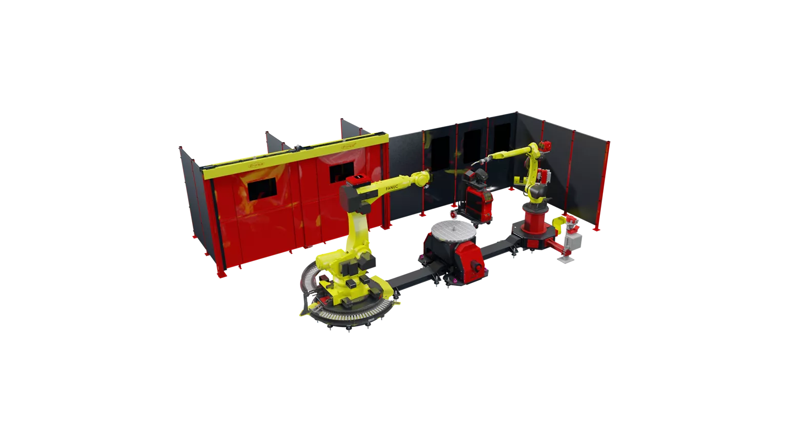 Example of a robotic welding system implemented with our modular system.