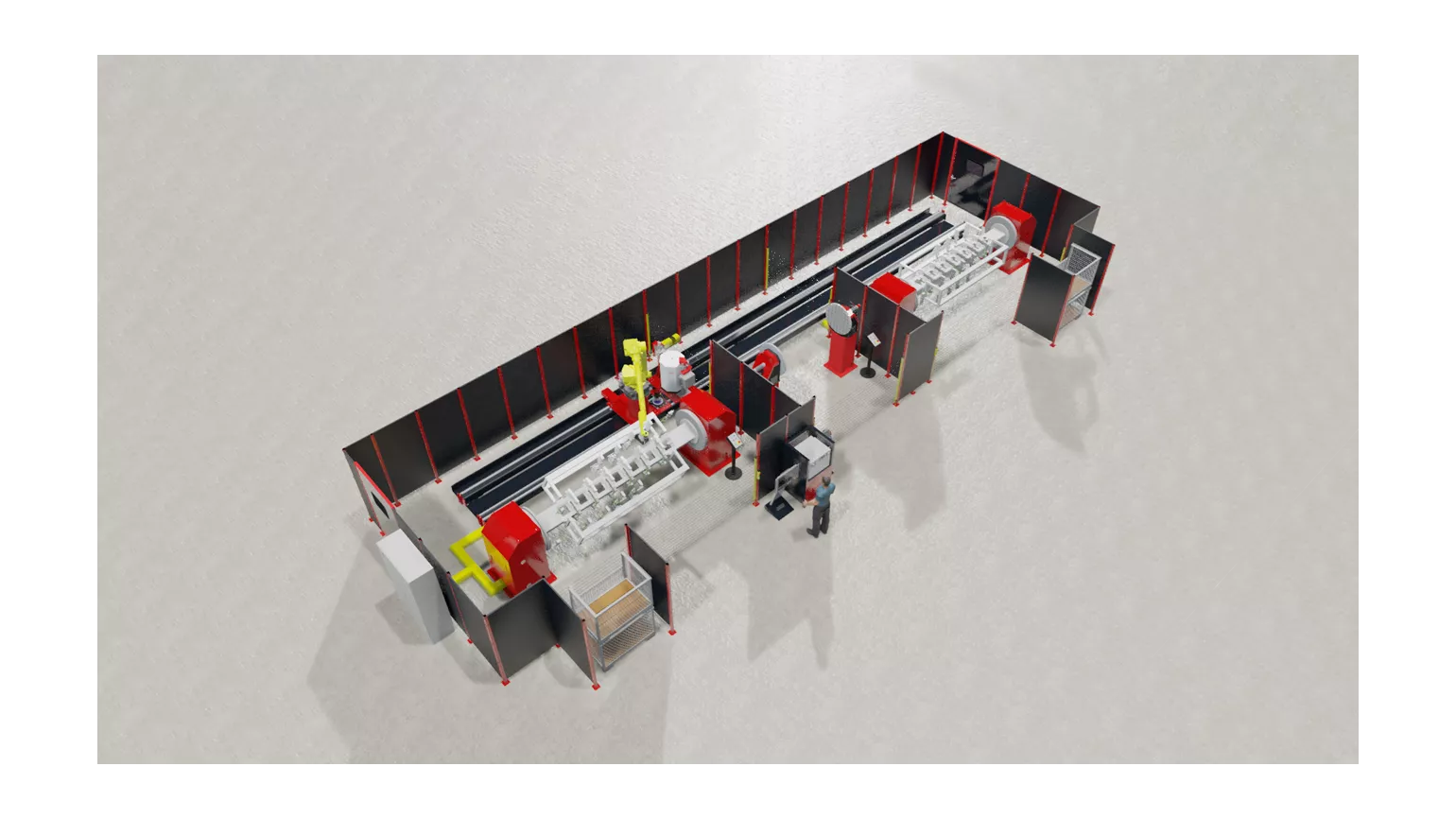 Example of a robotic welding system implemented with our modular system.
