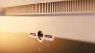 Close-up of Fronius inverter at sunrise