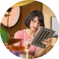 Woman using tablet