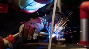 Welding with Fronius MIG/MAG welding torch